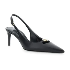 Czarny Obcas Slingback Lucido Styl