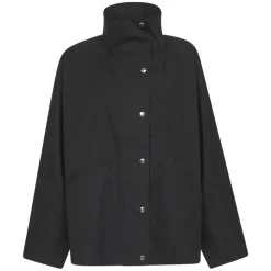 Czarny Płaszcz z Fasonem Batwing