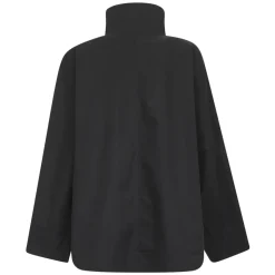 Czarny Płaszcz z Fasonem Batwing