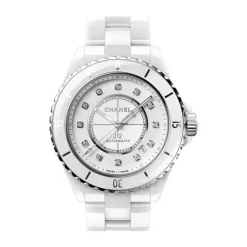 Donna - H5704 - Chanel J12 Quartz 33 Mm - Biała tarcza + Diamenty