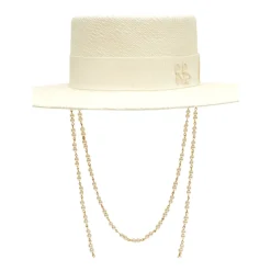 Double Chain Strap Boater Hat
