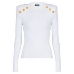 Dzianinowy sweter z detalami z guzików