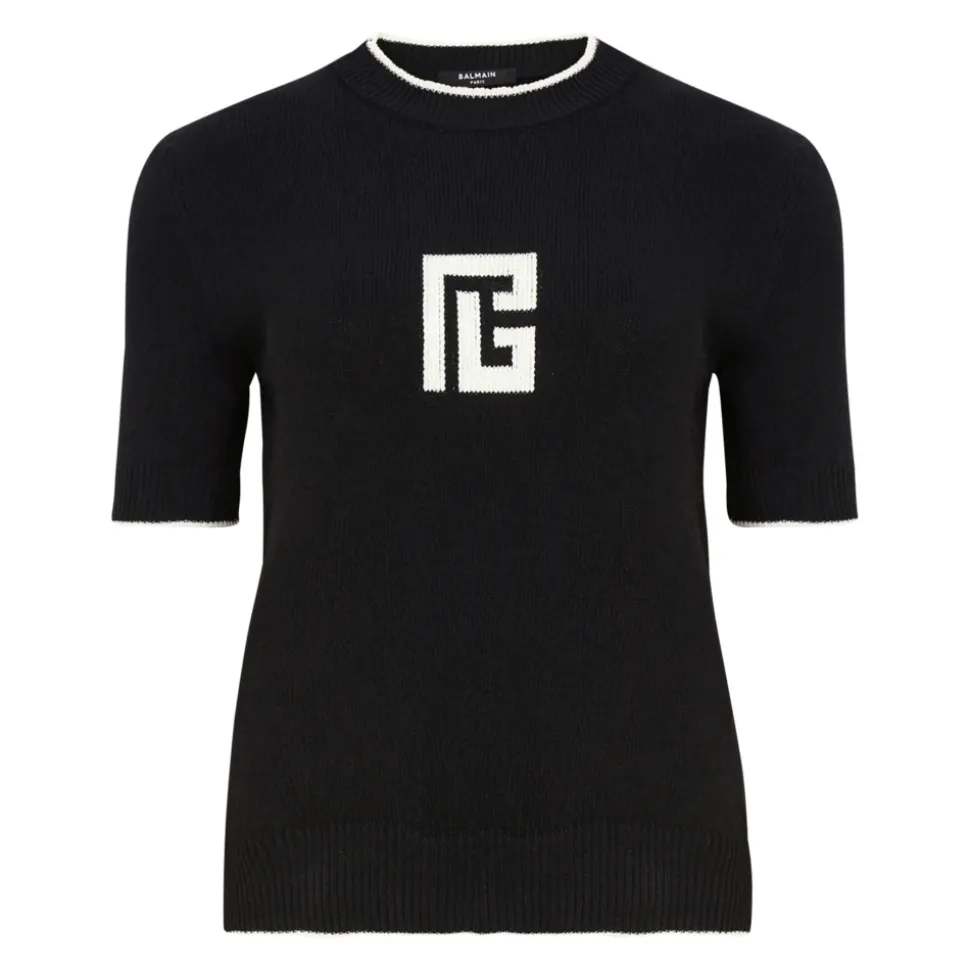 Dzianinowy sweter z logo