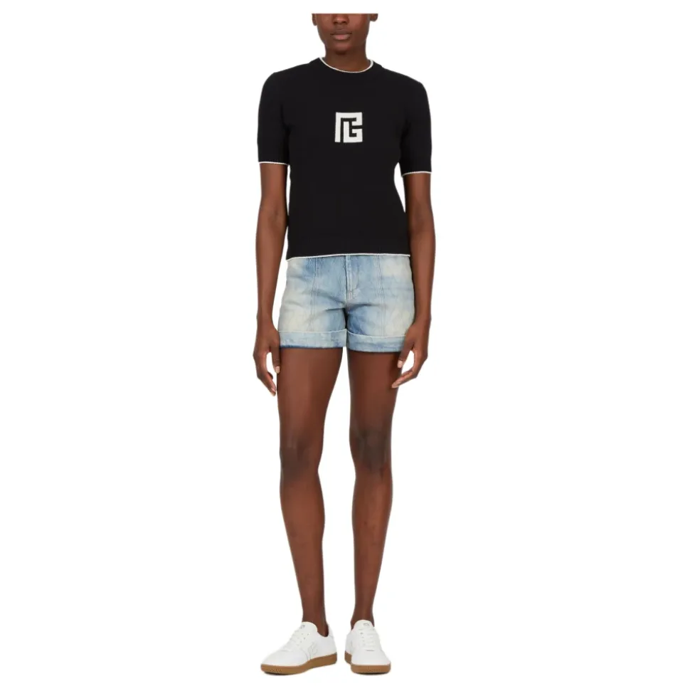 Dzianinowy sweter z logo