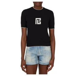 Dzianinowy sweter z logo