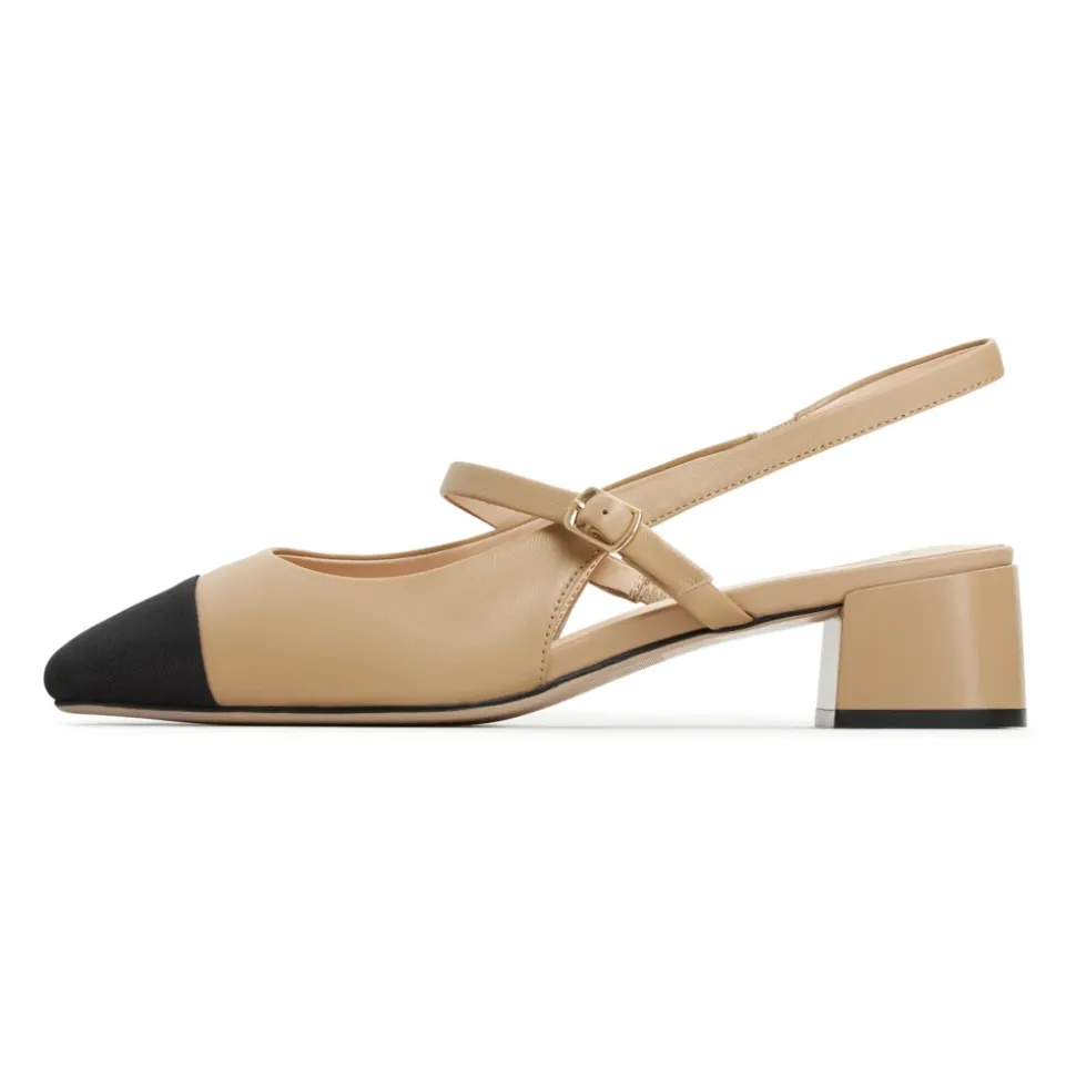 Eleganckie Slingback Block Heels Pumps