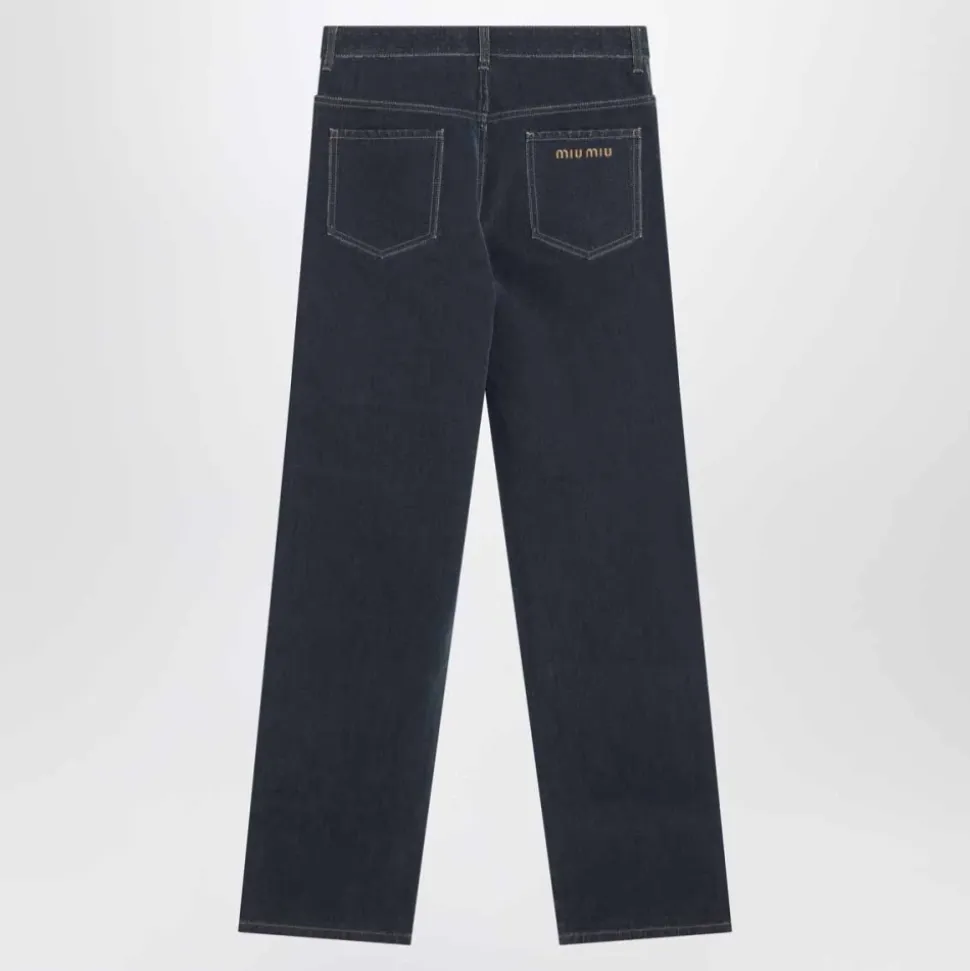 Flocked Denim Jeans