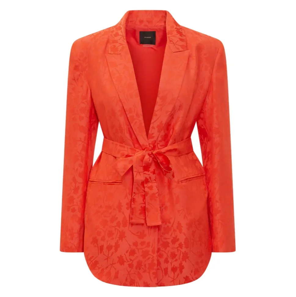 Floral Jacquard Kimono Blazer