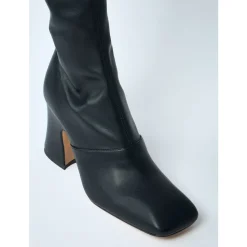 Gładka skóra buty na obcasie
