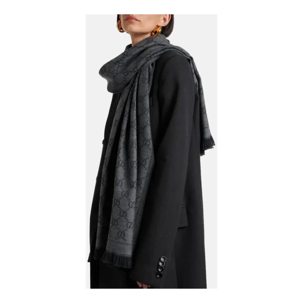 GG Jacquard Pattern Knitted Scarf