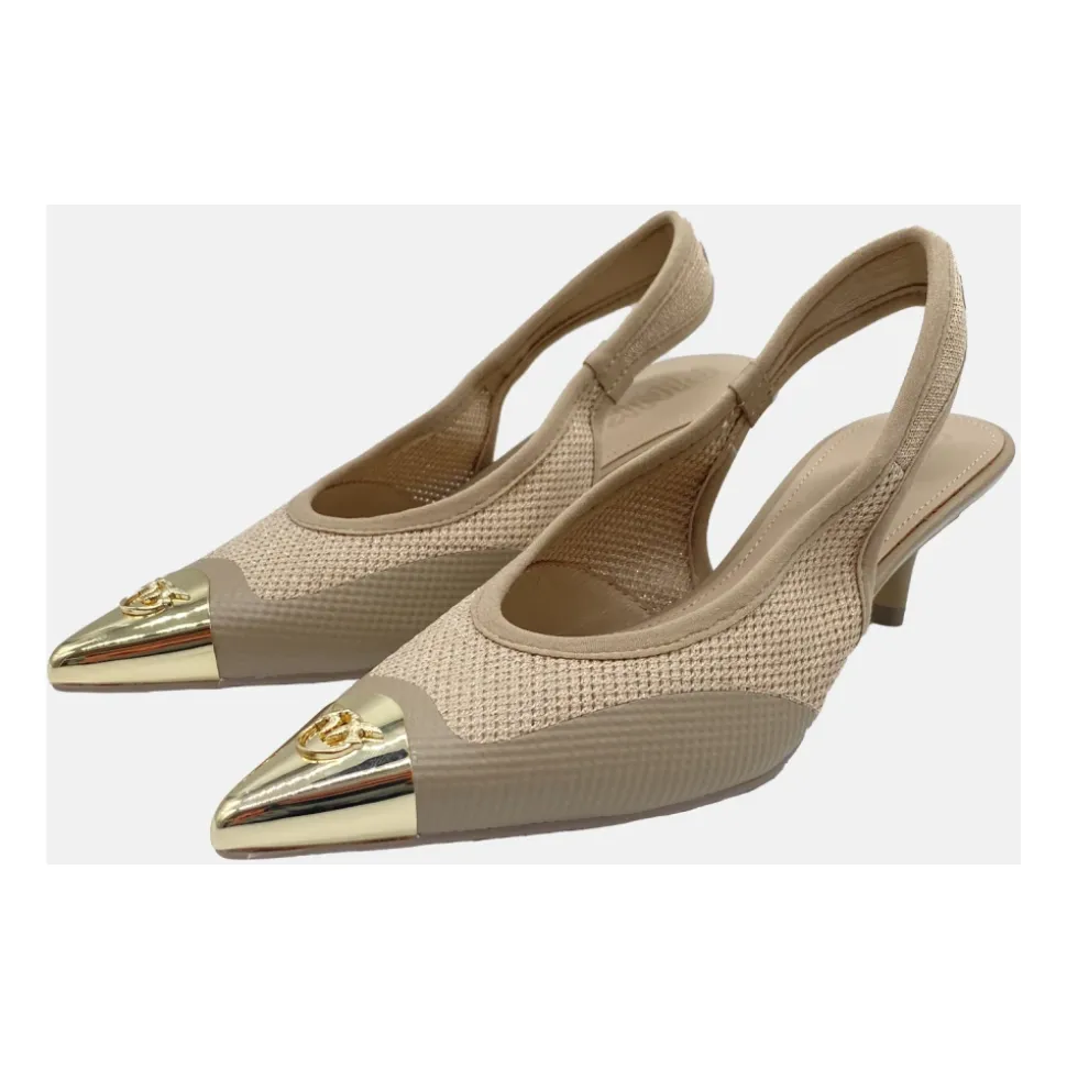 Gloria 03 Sling Back Lurex Knit Heeled Mules