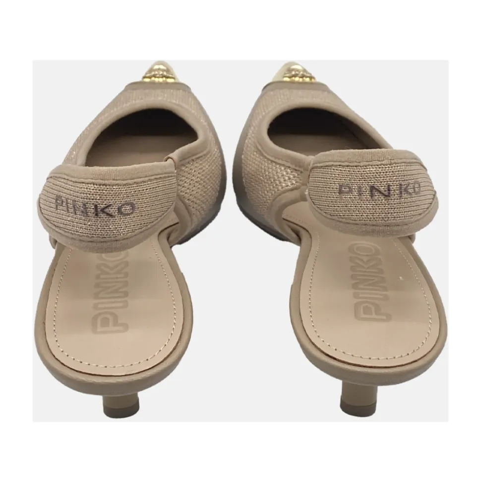 Gloria 03 Sling Back Lurex Knit Heeled Mules