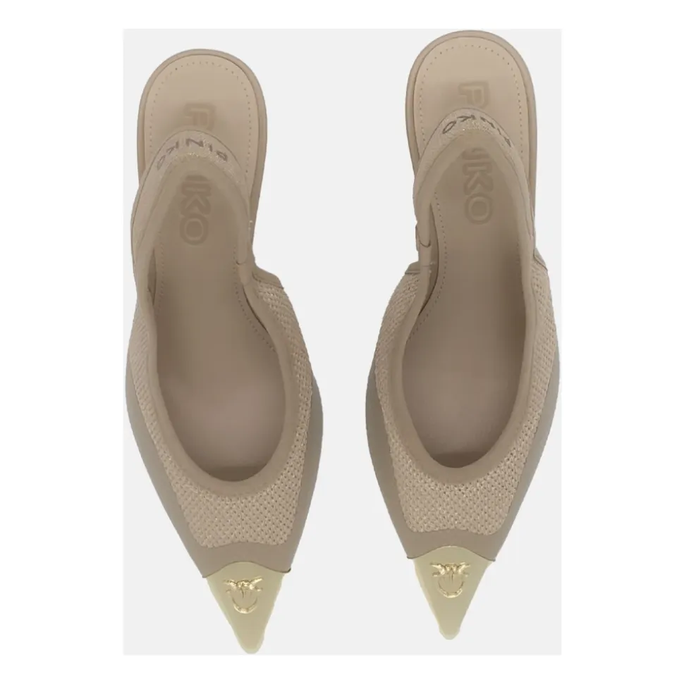 Gloria 03 Sling Back Lurex Knit Heeled Mules