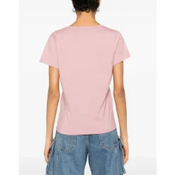 Haftowany T-shirt z dekoltem w serek