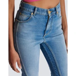 Jasnoniebieskie dżinsy slim-fit z denimu
