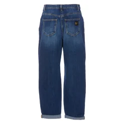 Jeansy Denim z Zapięciem na Guziki z Przodu