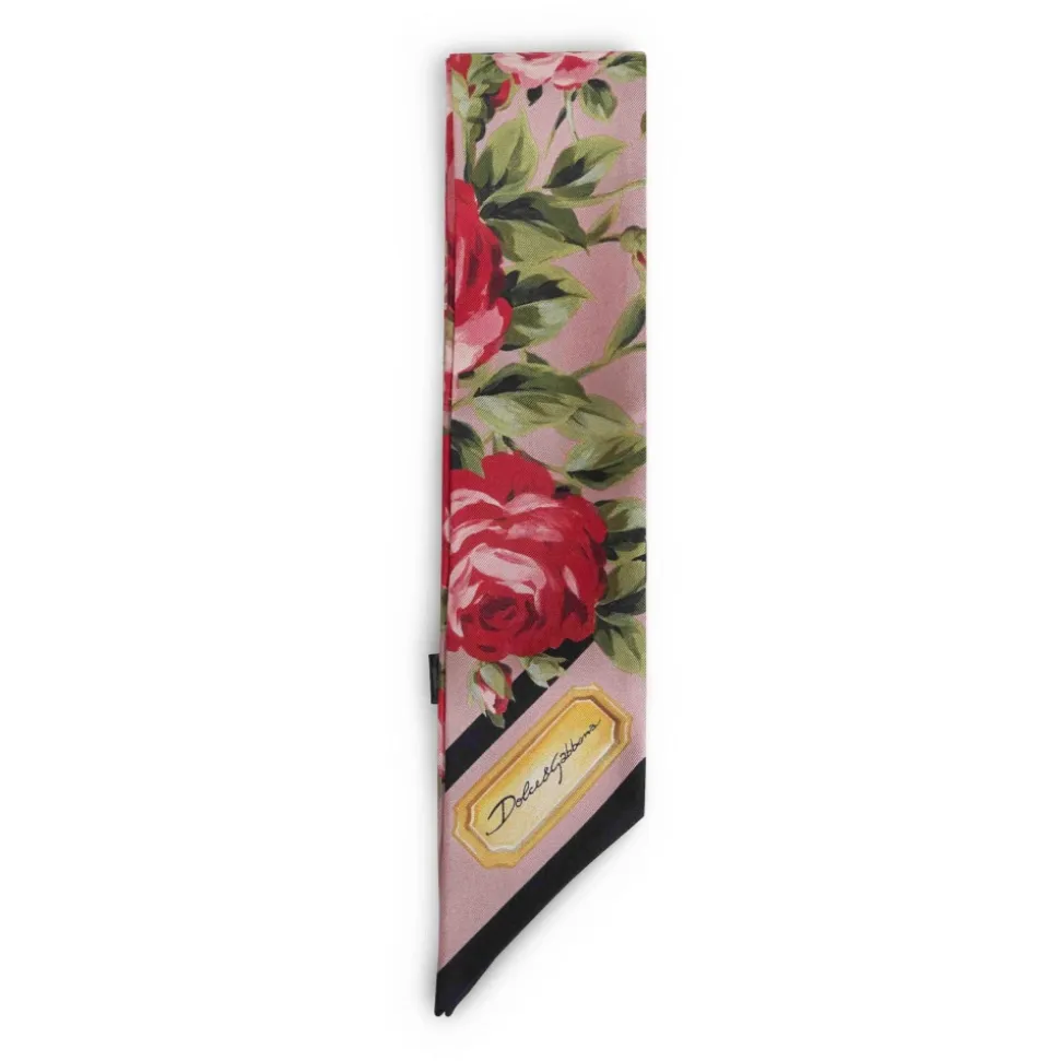Jedwabna apaszka bandeau w kwiatowy wzór Rose Bouquet