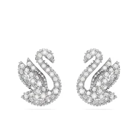 Kolczyki Damskie Łabędź Biały Rodowany SWAN 5647873