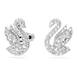 Kolczyki Damskie Łabędź Biały Rodowany SWAN 5647873
