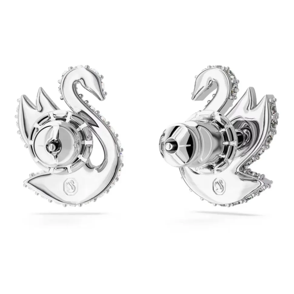 Kolczyki Damskie Łabędź Biały Rodowany SWAN 5647873