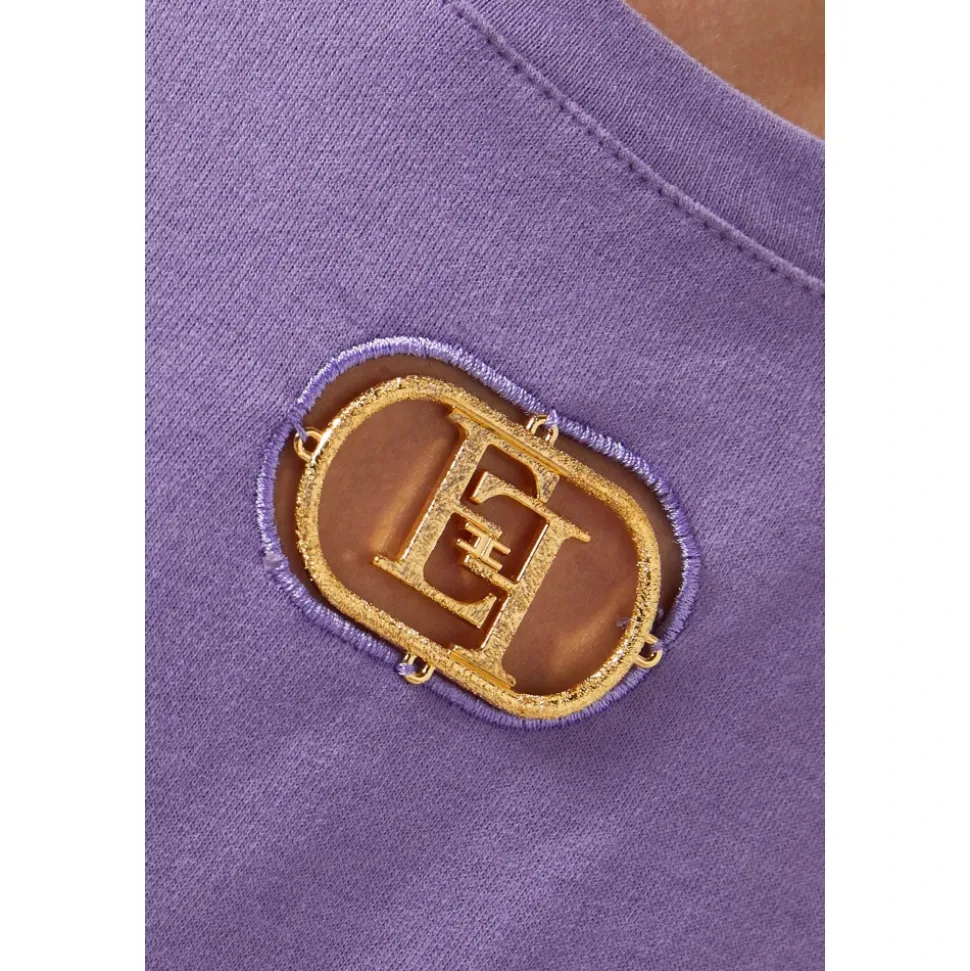 Koszulka T-shirt z dżerseju z plakietką z logo