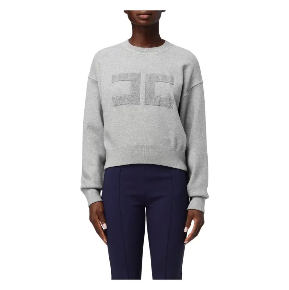 Krótka bluza dresowa z haftowanym logo