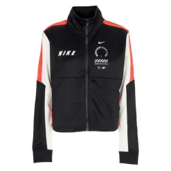 Krótka Damska Track Top Czarny/Czerwony/Biały