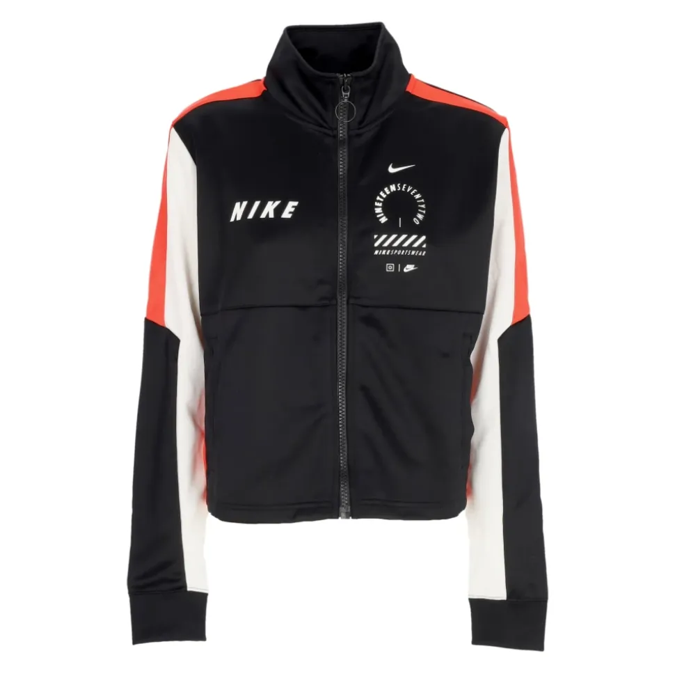Krótka Damska Track Top Czarny/Czerwony/Biały