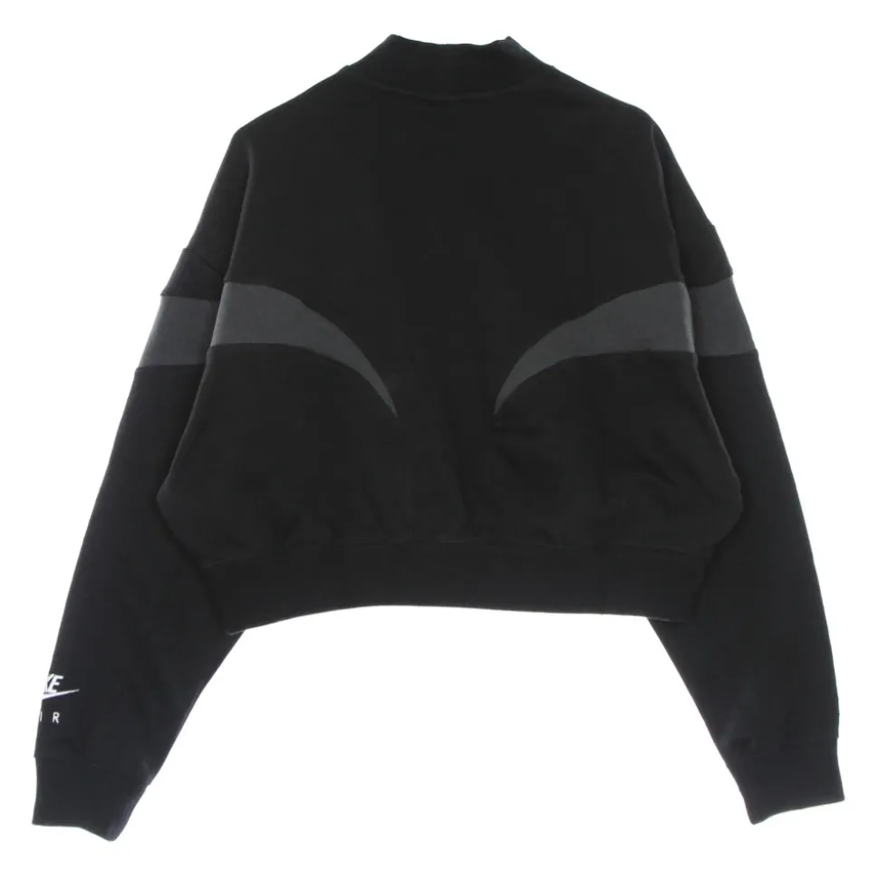 Krótki Sweter z Wysokim Kołnierzem Czarny/Szary/Biały
