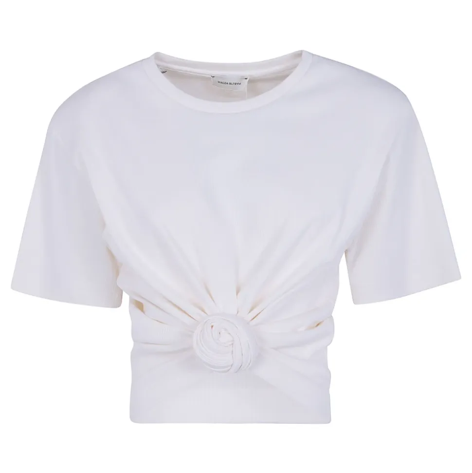 Krótki T-shirt z wiązaniem