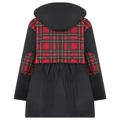 Kurtka woskowana z baskinką w kratę tartan