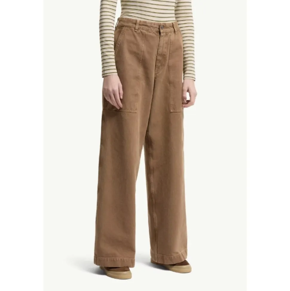 Leather Logo Cotton Trousers