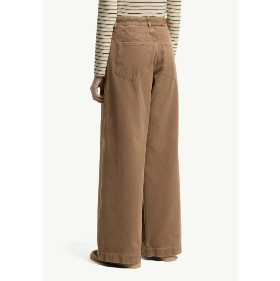 Leather Logo Cotton Trousers