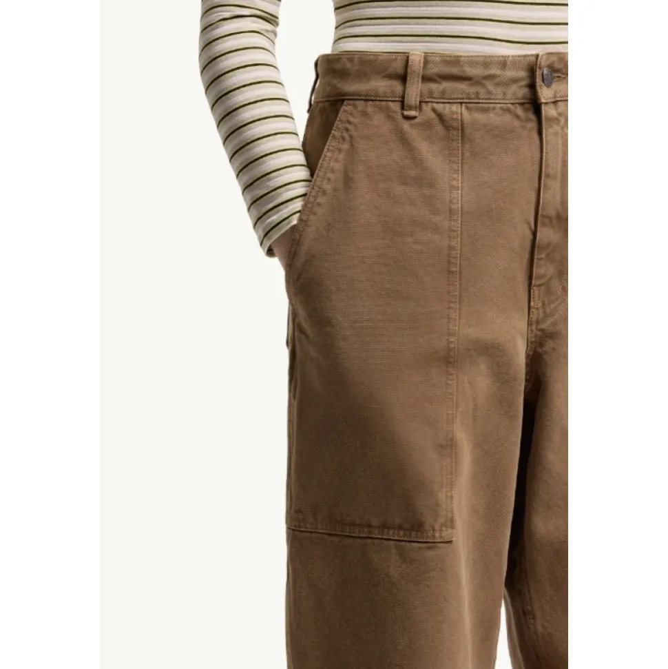 Leather Logo Cotton Trousers