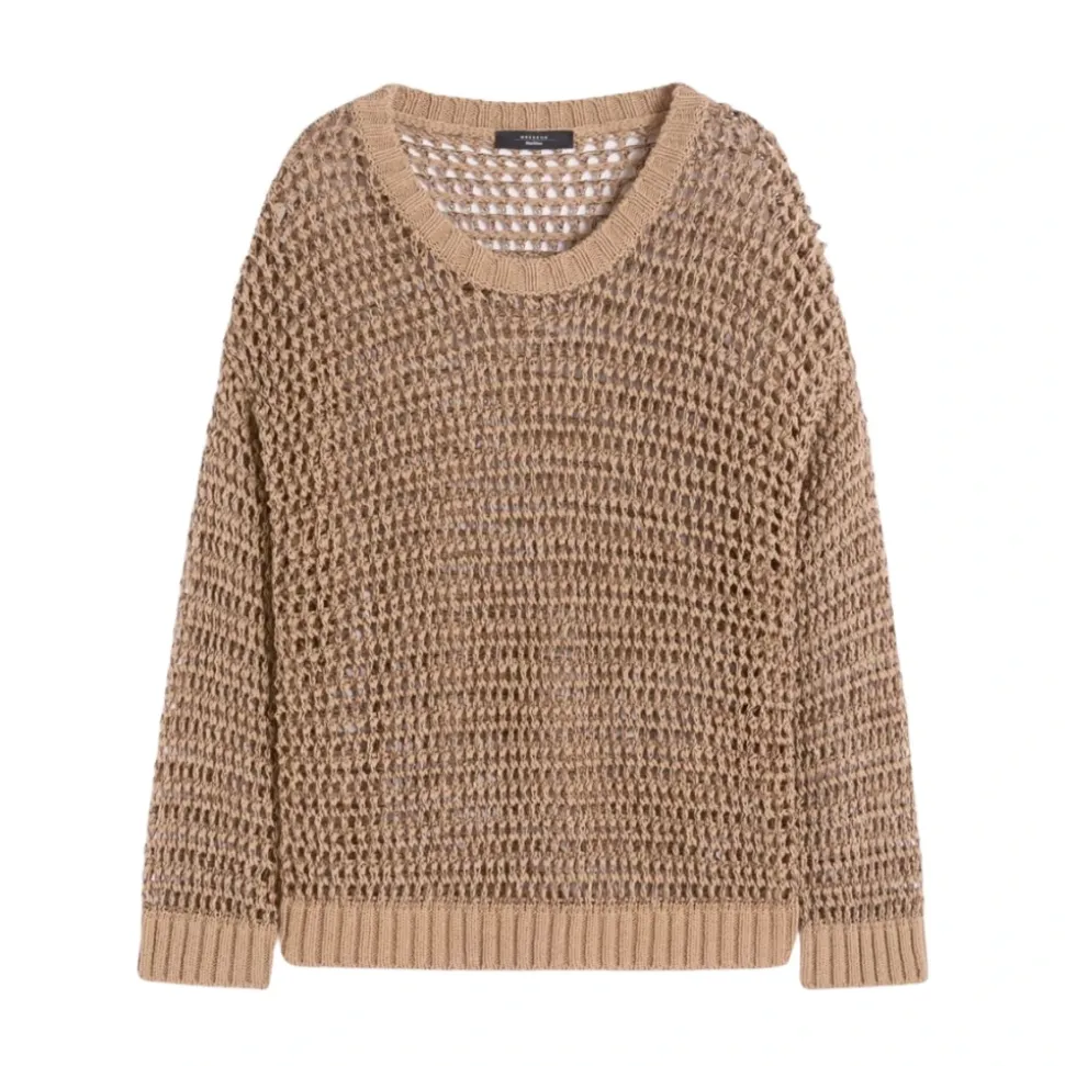 Linen and Cotton Mesh Jumper