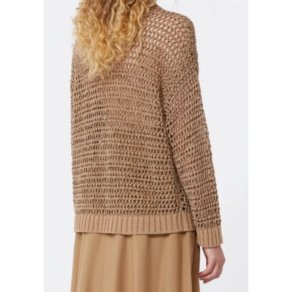 Linen and Cotton Mesh Jumper