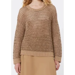 Linen and Cotton Mesh Jumper