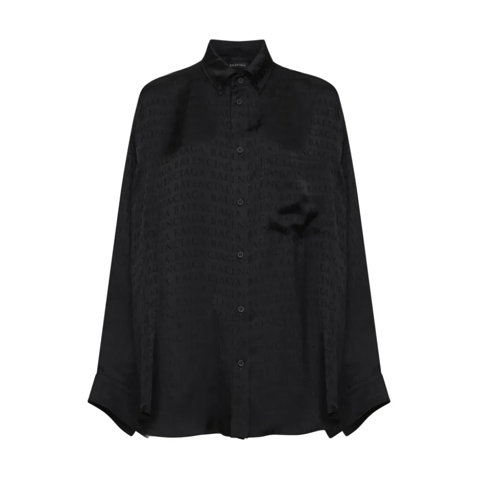 Logo Jacquard Satin Shirt