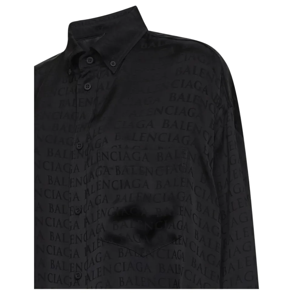 Logo Jacquard Satin Shirt