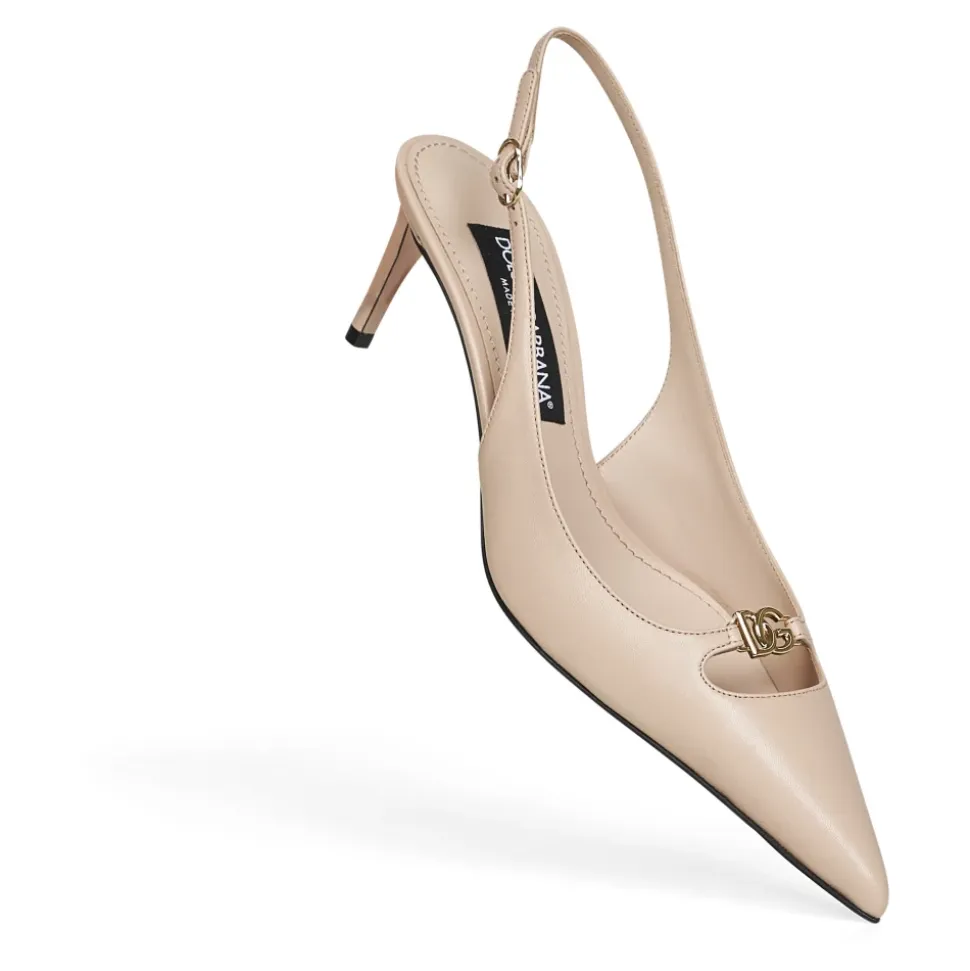 Logo-Plaque Slingback Pumps