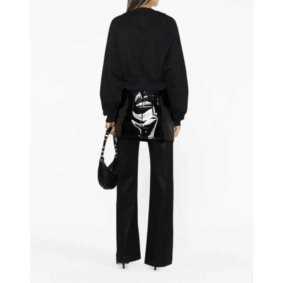 Logo-Print Cropped Cotton Sweatshirt