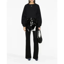 Logo-Print Cropped Cotton Sweatshirt