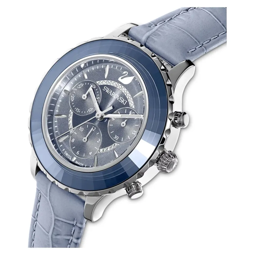 Lux Chrono Blue Leather Watch