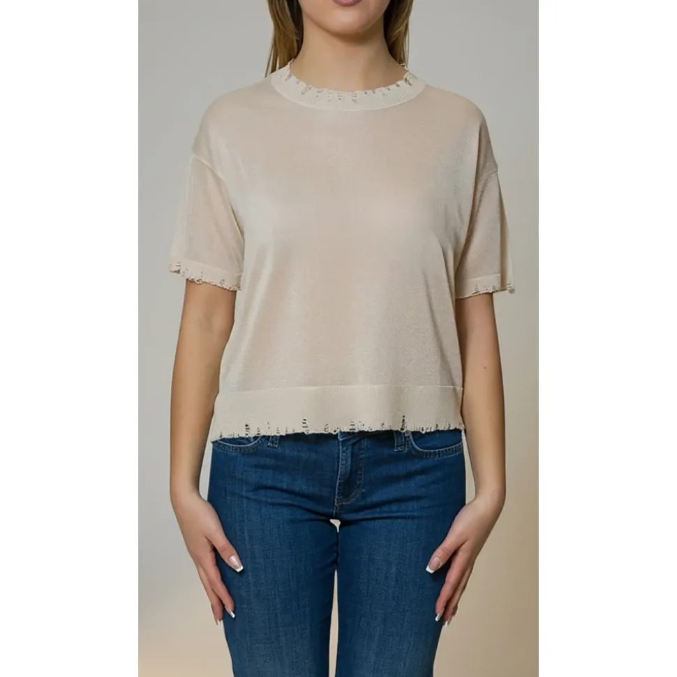 Maglia girocollo Damage Lurex