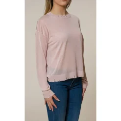 Maglia girocollo manica lunga damage lurex