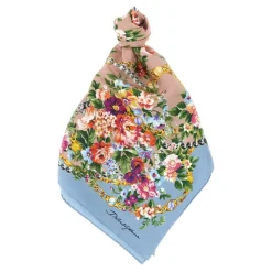 Mazzolini di Fiori Print Jedwabny Twill Szal