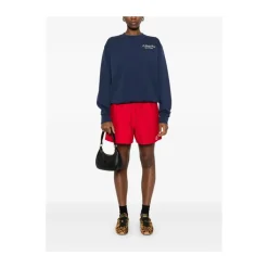 Navy Blue Logo Print Sweater