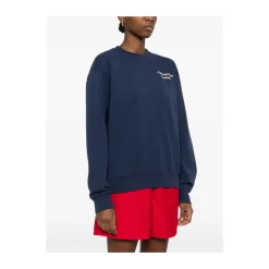 Navy Blue Logo Print Sweater
