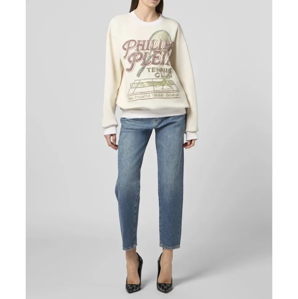 Open Back Sweatshirt Tennis Club