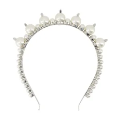 Perłowe Spinki do Włosów Tiara - Białe